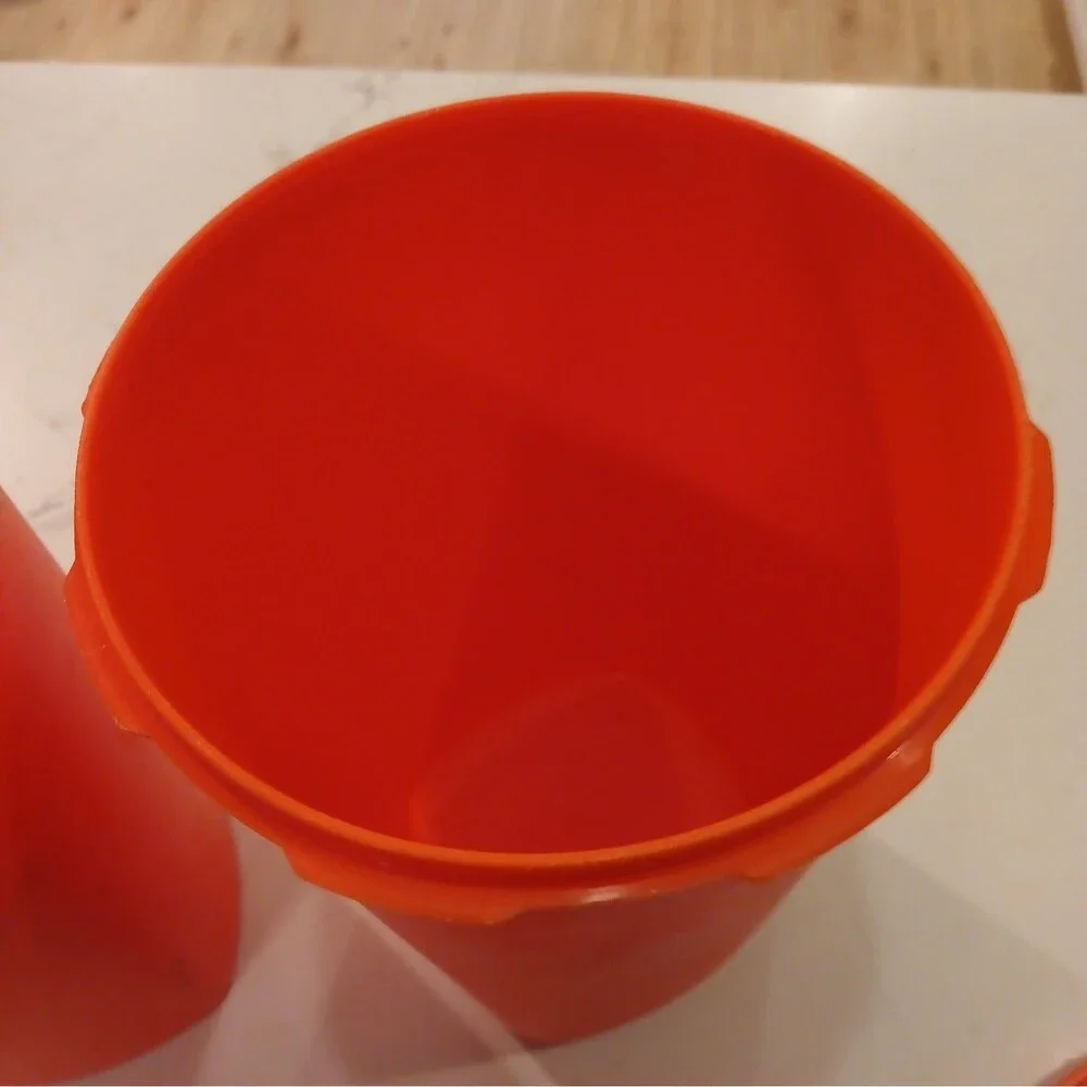 Set Of 2 Vintage Tupperware Large Servalier Canisters 10.5